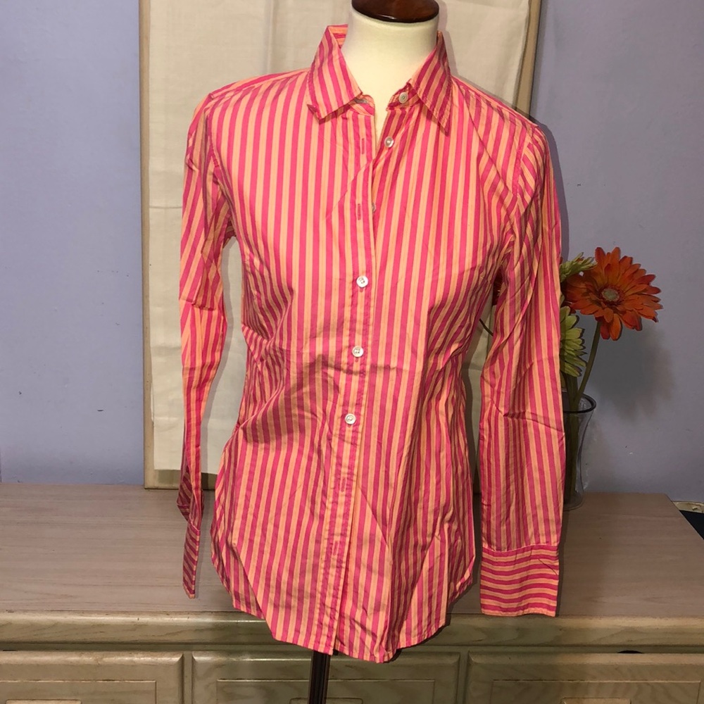 🌹 J Crew slim fit striped button down shirt Sz S